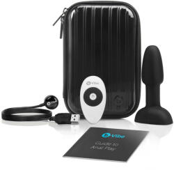 b-Vibe Rimming - анален вибратор с въртящи се перли - черен