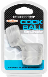 Perfect Fit Brand - SilaSkin пръстен за пенис и разтегач за тестиси (бял)