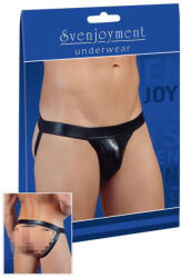 Svenjoyment - мъжки бляскав джокстрап - черен - XL - lovesexshop