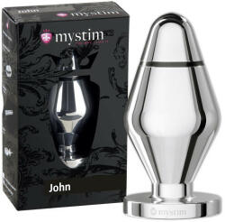 mystim Little John - електро анален плъг - голям - сребрист - lovesexshop