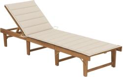 vidaXL Șezlong pliabil cu pernă, lemn masiv de acacia (3064167) - comfy