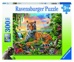 Ravensburger Jucarie Puzzle Ravensburger, Tigru la rasarit, 300 piese, Multicolor