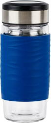 emsa Tea Mug thermal tea mug 0.4 liters (blue/transparent, glass, screw cap) (N2080500) - vexio
