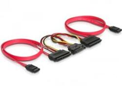 Delock SATA kábel 2 HDD-hez, all in one, 3 Gbs, 20cm/50cm (DL84356) (DL84356)