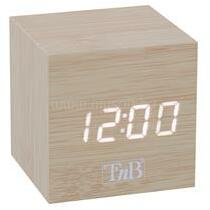 T'nB JOY fa borítású, kocka alakú LED kijelzős ébresztőóra (TNB112151) (TNB112151)