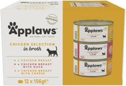 Applaws 24x156g Applaws húslében csirkeválogatás húslében nedves macskatáp
