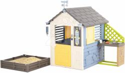 Smoby Căsuța stație meteorologică cu bucătărie cu sonerie în culori naturale Patru anotimpuri 4 Seasons Playhouse Smoby cu anemometru și pluviometru (SM810231-2K) Casuta pentru copii