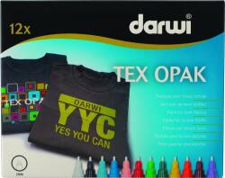 Darwi Tex Fabric Opak Marker Set Комплект маркери за текстил 12 x 6 ml (<![CDATA[DA0160012K01C]]>)