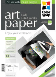 COLORWAY Fotópapír, ART series, pólóra vasalható fólia, sötét (ART T-shirt transfer (dark)), 120 g/m2, A4, 5 lap - granddigital