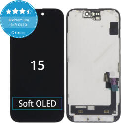 Apple Ecran Soft OLED pentru iPhone 15, Sticlă tactilă cu ramă, FixPremium