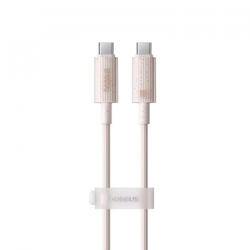 Baseus Habitat Series USB-C to USB-C adatkábel, töltőkábel, pink, rózsaszín (100W, 6A, 1m, P10360202421-00)