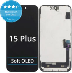 Apple iPhone 15 Plus - LCD Kijelző + Érintőüveg + Keret Soft OLED FixPremium