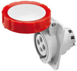 Gewiss GW62242H ipari csatlakozó beépíthető dugalj 10º ferde 4P (3P+F) 32A IP67, 380-415V 50/60 Hz, csavaros csatlakozás (GW62242H)