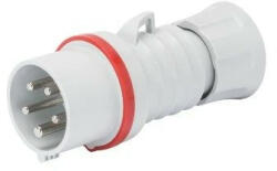 Gewiss GW60019H ipari csatlakozó lengő dugvilla egyenes 4P (3P+F) 32A IP44, 380-415V 50/60 Hz, csavaros csatlakozás (GW60019H)