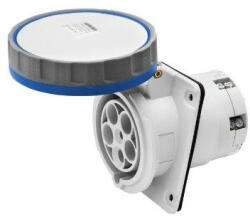 Gewiss GW63249H ipari csatlakozó beépíthető dugalj 10º ferde 3P (2P+F) 63A IP67, 200-250V 50/60 Hz, csavaros csatlakozás (GW63249H)