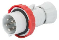 Gewiss GW60042H ipari csatlakozó lengő dugvilla egyenes 5P (3P+N+F) 32A IP67, 380-415V 50/60 Hz, csavaros csatlakozás (GW60042H)