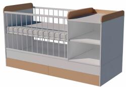 Kinder Mobel Lili Duo 3in1 baba kombi kiságy 120×60 cm ágyneműtartóval - Fehér/cappuccino