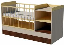  Lili Trio 3in1 baba kombi kiságy 120×60 cm ágyneműtartóval - Világos sonoma/bézs/mokka