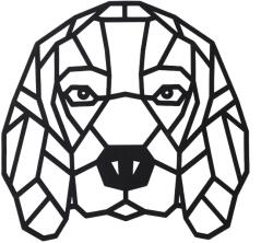 AtmoWood Geometrikus fakép - Beagle 65 cm Szín: : Fekete