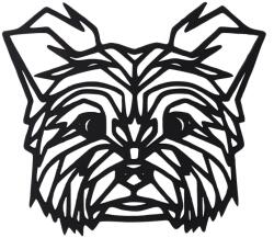 AtmoWood Geometrikus fakép - Yorkshire Terrier 65 cm Szín: : Fekete