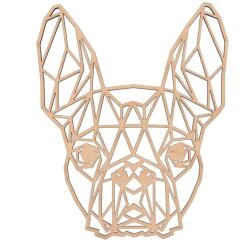 AtmoWood Geometrikus fakép - Bostoni Terrier 65 cm Szín: : Természetes