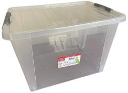 Heidrun Europlastic Heidrun Clipbox Lite átlátszó tárolódoboz 45L gurulós (607)