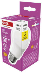 EMOS ZQ5E33, LED izzó Classic A60 / E27 / 5, 8 W (50 W) / 645 lm / Természetes fehér (ZQ5E33)