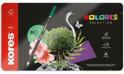 Kores Színes ceruza készlet, háromszögletű, fém doboz, KORES Kolores Selection , 72 különböző szín (93372) - molnarpapir