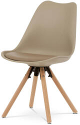 Artium Jídelní židle, cappucinno plastová skořepina, sedák ekokůže, nohy masiv přírodní buk (CT-762_CAP)