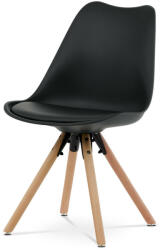Artium Jídelní židle, černá plastová skořepina, sedák ekokůže, nohy masiv přírodní buk (CT-762_BK)