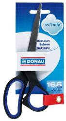 DONAU Olló irodai DONAU Soft Grip 16, 5 cm fekete-kék (U7922301PL-10) - forpami