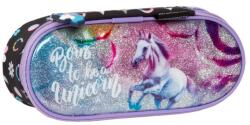 DERFORM Penar fete cu fermoar, forma ovală, model Born to be Unicorn Penar