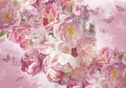 Consalnet Rózsaszín virágok lepkékkel poszter, fotótapéta, Vlies (416 x 290 cm) (C1-15171VEXXXXL)