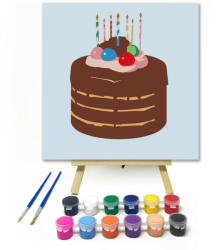  Színes díszes torta - gyerek számfestő készlet