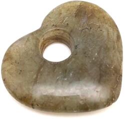 R. M. ékszer Ásvány medálok Labradorit fánk szív 30x28mm (010327)