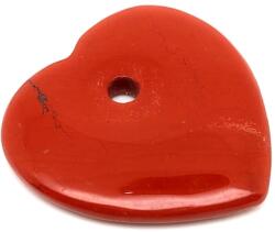 R. M. ékszer Jáspis vörös átfúrt szív 35x35mm (010305)