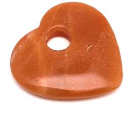 R. M. ékszer Aventurin barack fánk szív 35x35mm (010324)