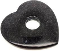 R. M. ékszer Goldstone kék fánk szív 40x40mm (010337)