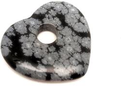 R. M. ékszer Obszidián hópehely fánk szív 35x33mm (010284)