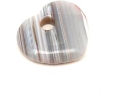 R. M. ékszer Achát szürke fánk szív 30x30mm (010316)