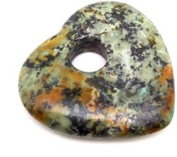 R. M. ékszer Türkiz afrikai fánk szív 30x35mm (010322)