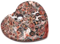 R. M. ékszer Jáspis leopárd átfúrt szív 35x35mm (010333)