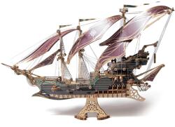 Howcat Puzzle 3D, Corabia Pirat Aventurile maritime ale lui Sparrow, violet, HC, lemn, 518 piese