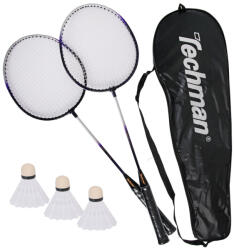 Techman Set 2 rachete badminton Techman TB2011 + 3 fluturas plastic si husa (TB2011) Racheta badminton