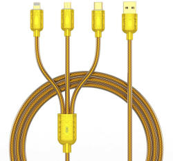 XO cable NB216 3in1 USB - Lightning + USB-C + microUSB 1, 2 m 3A gold (NB216)