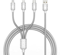 XO cable NB216 3in1 USB - Lightning + USB-C + microUSB 1, 2 m 3A silver (NB216)