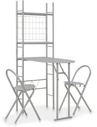 vidaXL Set mobilier bucătărie cu depozitare, 3 piese, gri, mdf și oțel (284405) - maryon