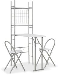 vidaXL Set mobilier bucătărie cu depozitare, 3 piese, alb, mdf și oțel (284403) - maryon