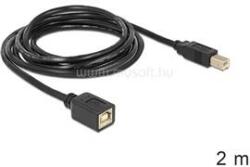Delock USB 2.0 B apa > B anya hosszabbító kábel, 2 m (DL83427) (DL83427)