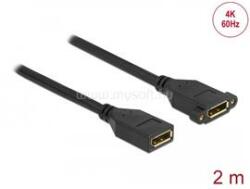 Delock DisplayPort 1.2 kábel csatlakozóhüvellyel - csatlakozóhüvellyel panelrögzítés 4K 60 Hz 2 m (DL87101) (DL87101)